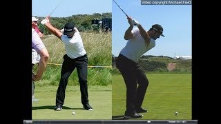 Jon Rahm golf swing  Long Iron faceon amp downtheline July 2017 [upl. by Narret]