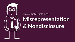 Misrepresentation and Nondisclosure  Contracts  Defenses amp Excuses [upl. by Nuaj]