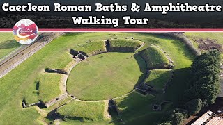 CAERLEON ROMAN BATHS amp AMPHITHEATRE WALES  Walking Tour  Pinned on Places [upl. by Anehsat]