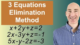 Solving Systems of 3 Equations Elimination [upl. by Ayom]