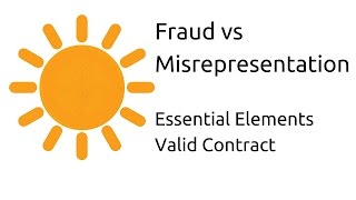 Fraud vs Misrepresentation  Other Essential Elements of a Valid Contract  CA CPT  CS amp CMA [upl. by Lekym]